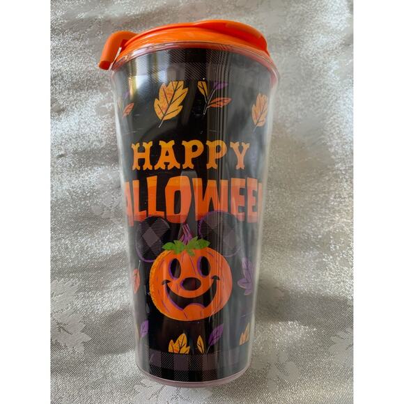 NEW Disneyland Halloween Pumpkin Mickey Mouse Black & Orange Tumbler Fall Cup - Picture 7 of 10